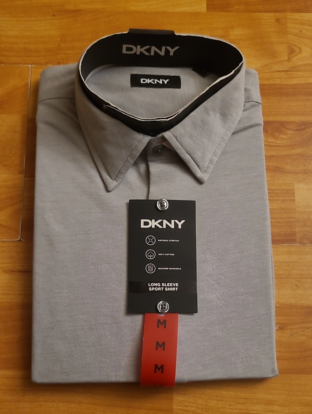 DKNY Men’s Long Sleeve Sport Shirt - Light Gray